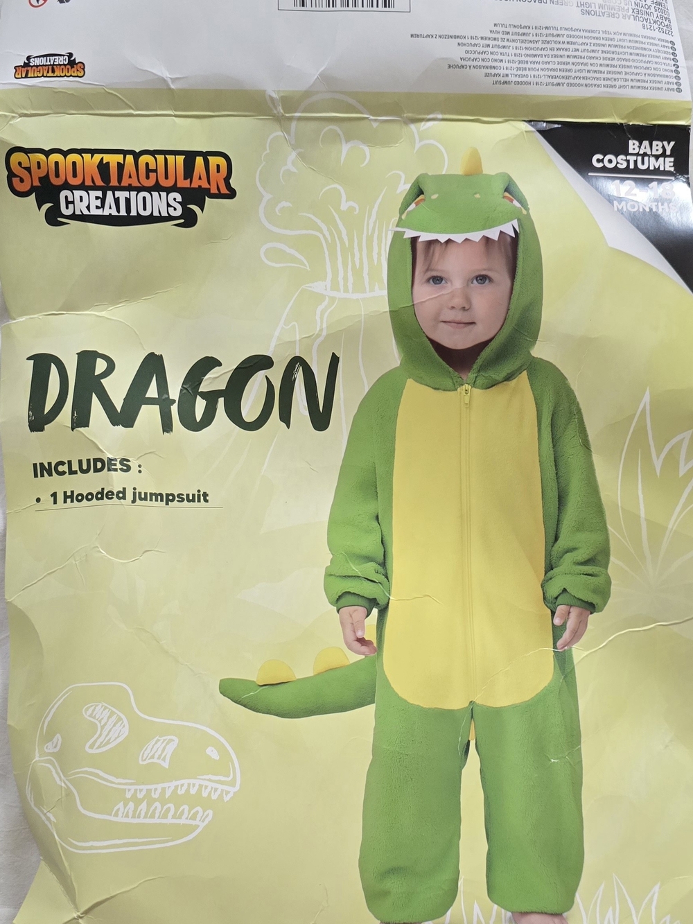 Spooktacular Creations Baby Green Dragon Hooded Jumpsuit Costume